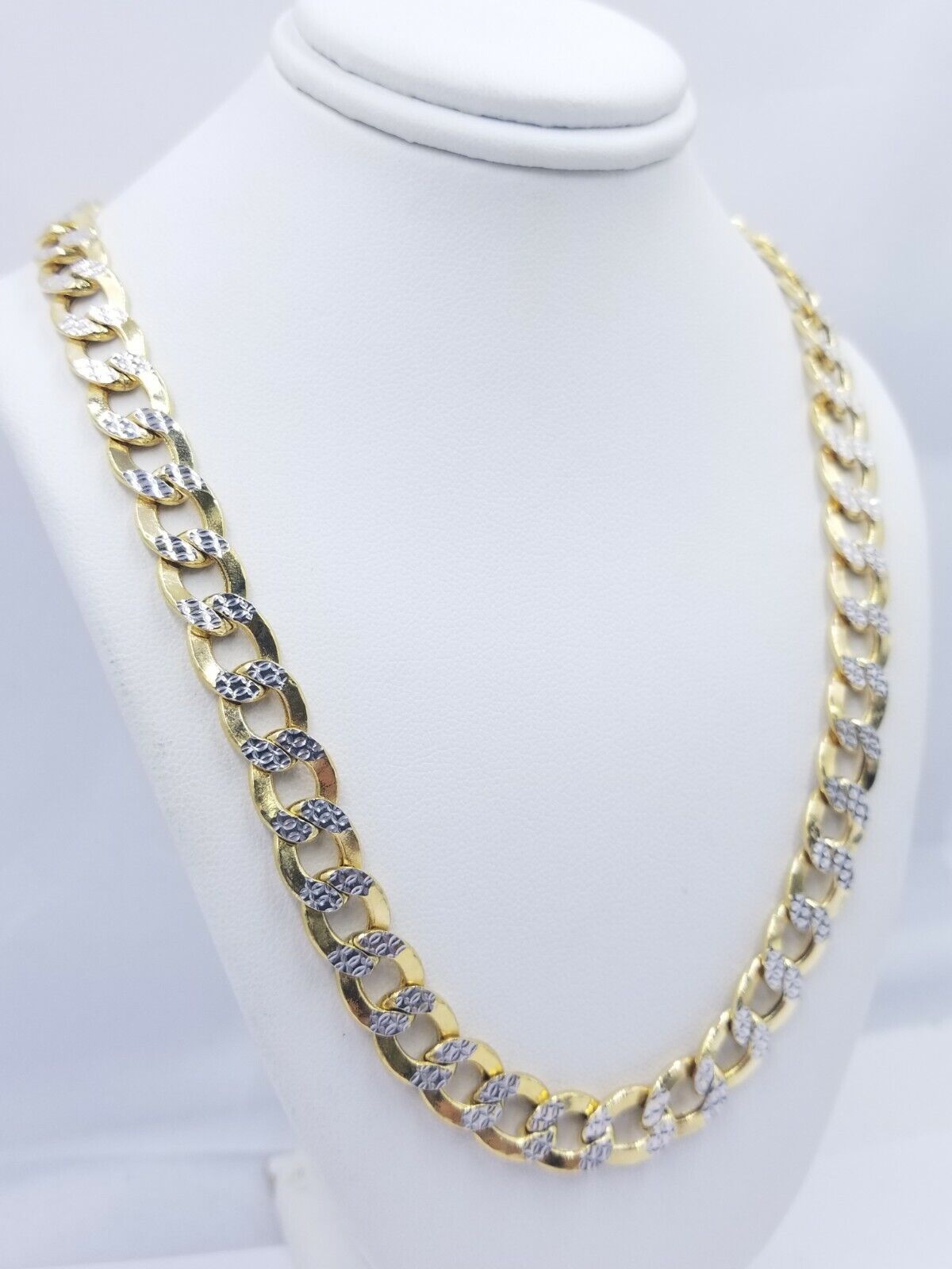 12MM Real Gold Mens Necklace Cuban Link 20 - 30" Diamond Cut 10k Yellow Gold Chain - GoldenlinQ